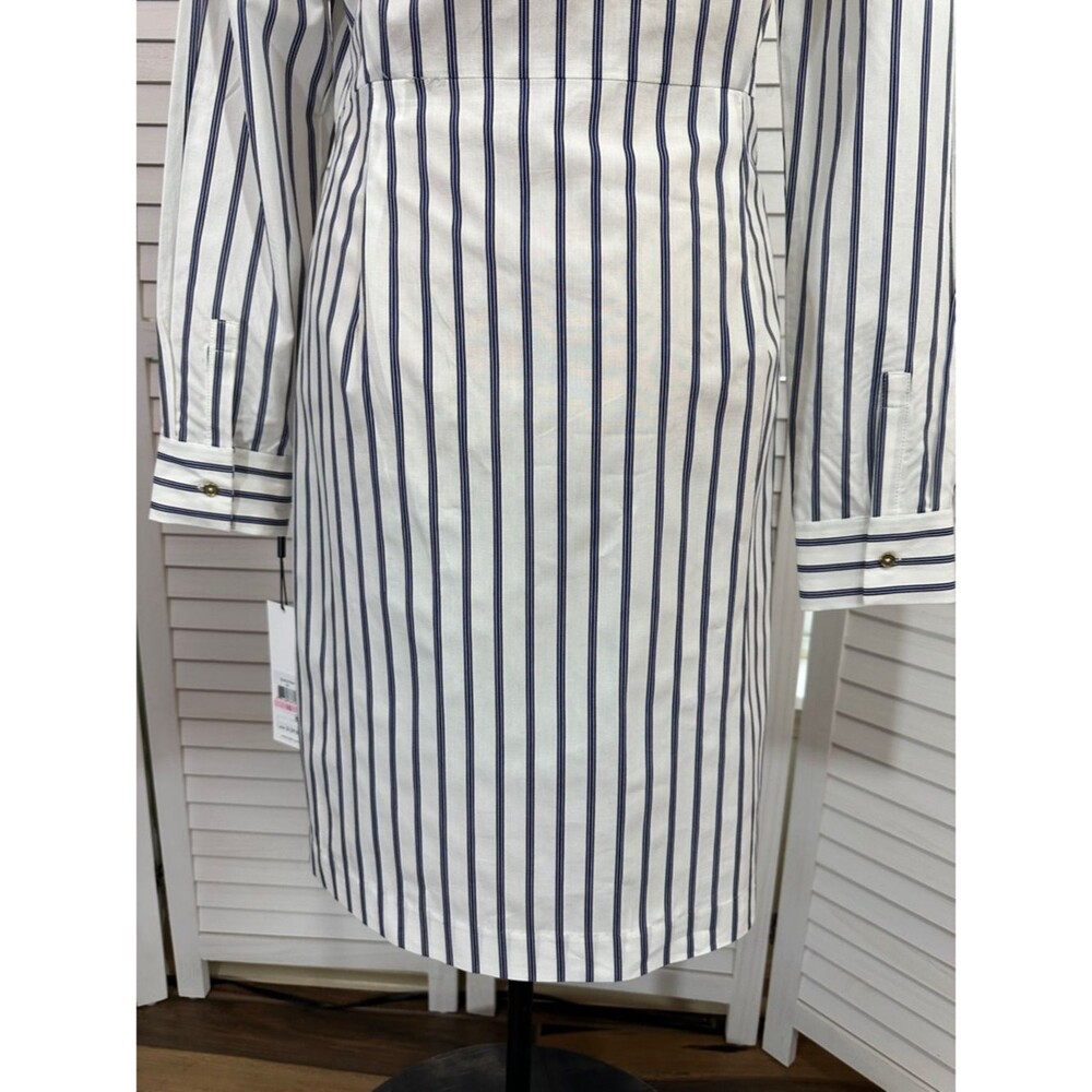 Calvin Kline Blue Stripe Cotton Shirt Dress Size 10 NWT - Picture 11 of 13